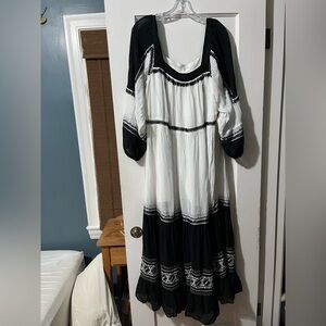 Anthropologie embroidered maxi dress